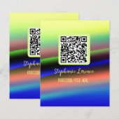 Geel blauw Q R code voeg naam beroep titel ima toe (Voorkant / Achterkant)