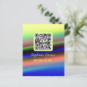 Geel blauw Q R code voeg naam beroep titel ima toe (Staand voorkant)