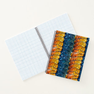 Geel blauw reptielenleer notitieboek