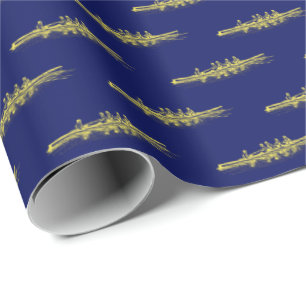 Geel Blauw Roei Rojers Crew Team Watersport Cadeaupapier