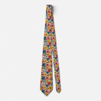 Geel, Blauw, Rood Bloemen Stropdas