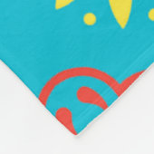 Geel Blauw Rood Bloemenblad Marokkaans Patroon Fleece Deken (Hoek)