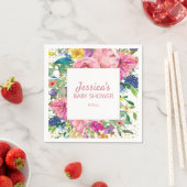 Geel blauw Roze Baby shower Glitter White Servet (Insitu)