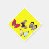 Geel blauw Roze Butterflies Paper Napkins Servet (Hoek)