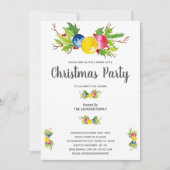 Geel Blauw Roze kerstuitnodigingen Kaart (Voorkant)