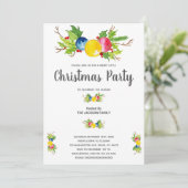 Geel Blauw Roze kerstuitnodigingen Kaart (Staand voorkant)