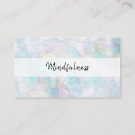 *~* Geel Blauw Roze Pastel Mindfulness Meditation Visitekaartje