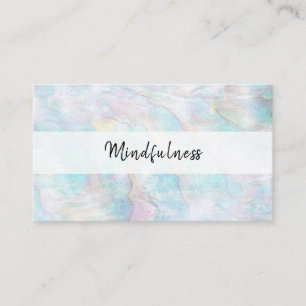 *~* Geel Blauw Roze Pastel Mindfulness Meditation Visitekaartje