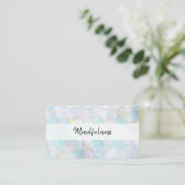*~* Geel Blauw Roze Pastel Mindfulness Meditation Visitekaartje (Staand voorkant)