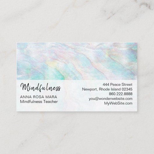 *~* Geel Blauw Roze Pastel Mindfulness Meditation Visitekaartje (Achterkant)