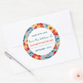 Geel, blauw & Sinaasappel Modern Floral Canning La Ronde Sticker (Envelop)