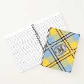 Geel blauw speldenstartan Metallic Steel Monogram Notitieboek (Binnen)