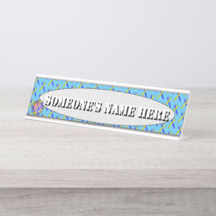 Geel-blauw Standaard Lint door Kenneth Yoncich Bureau Naambordje