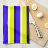 Geel Blauw Strepen Patroon Theedoek (Quarter Fold)