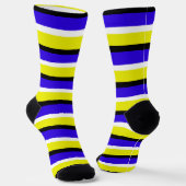 Geel Blauw Strepenpatroon Sokken (Gebogen)