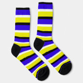 Geel Blauw Strepenpatroon Sokken (Rechts)