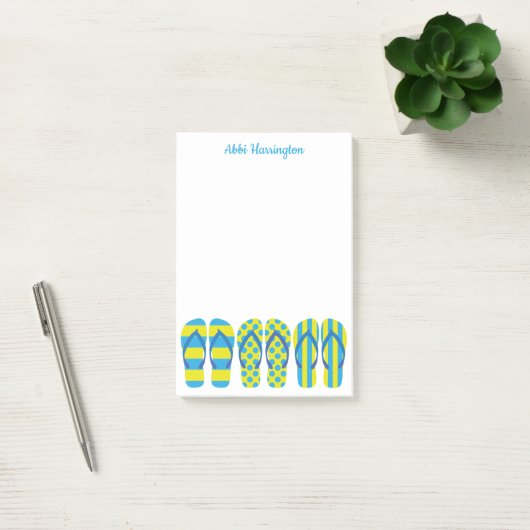Geel & Blauw Teenslippers Post-it Notitieblok Post-it® Notes (Kantoor)