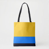 Geel blauw tote bag (Voorkant)