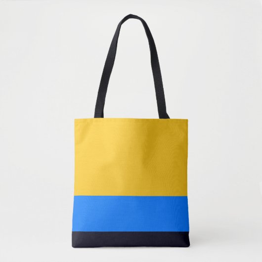 Geel blauw tote bag (Voorkant)