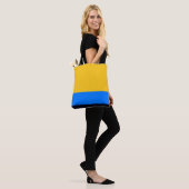 Geel blauw tote bag (Op model)