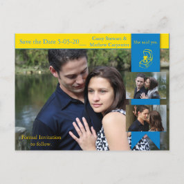Geel Blauw Verlovingskaart Briefkaart