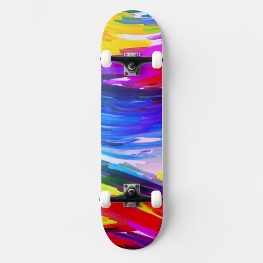 Geel Blauw Vingerverf Skateboard (Voorkant)