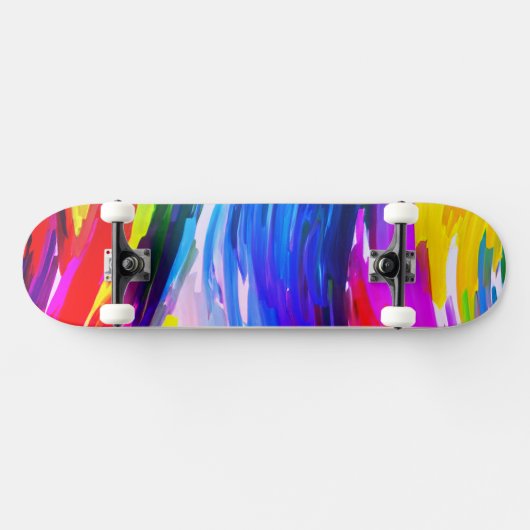 Geel Blauw Vingerverf Skateboard (Horizontaal)