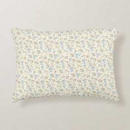Geel Blauw Vintage Wilde Bloem Patroon   Accent Kussen