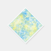 Geel blauw Waterverf Marmer Paint Splash Patroon Servetten (Hoek)