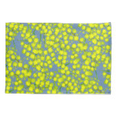 Geel blauw watje acacia botanica kunst kussens kussensloop (Achterkant-Links)