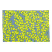 Geel blauw watje acacia botanica kunst kussens kussensloop (Achterkant-Rechts)