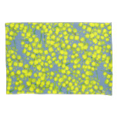 Geel blauw watje acacia botanica kunst kussens kussensloop (Voorkant-Links)