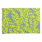 Geel blauw watje acacia botanica kunst kussens kussensloop (Voorkant-Rechts)