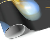 GEEL BLAUW WHITE ALIEN PEARLS CADEAUPAPIER (Rol Hoek)