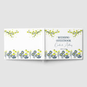 Geel Blauw Wildbloem Bloemen Boho Bruiloft Gastenboek (Volledig)