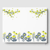 Geel Blauw Wildbloem Bloemen Boho Bruiloft Gastenboek (Achterkant)