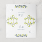 Geel Blauw Wildbloem Bloemen Boho Bruiloft Plaatskaartje (Buitenkant ongevouwen)