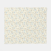 Geel Blauw Wildbloempatroon Fleece Deken (Voorkant (Horizontaal))