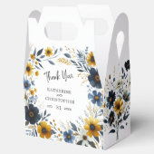 Geel Blauw Wildflower Elegant Bruiloft Bedankdoosjes (Geopend)