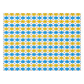 Geel Blauw Wit Argyle Diamant Ontwerp Tafelkleed (Voorkant (Horizontaal))