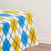 Geel Blauw Wit Argyle Diamant Ontwerp Tafelkleed (Voorbeeld)