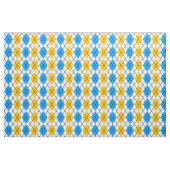 Geel Blauw Wit Argyle Diamond Design Stof (Fat Quarter)