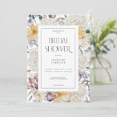 Geel Blauw & Wit Bloemen Wit Vrijgezellenfeest Kaart (Staand voorkant)