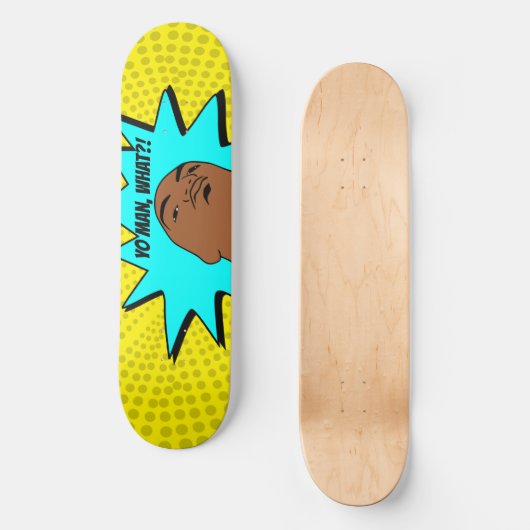 geel blauw Yo Man Wat je wilt Mok Shot Comics Persoonlijk Skateboard (Voorkant)