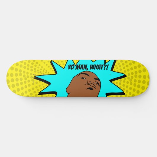 geel blauw Yo Man Wat je wilt Mok Shot Comics Persoonlijk Skateboard (Horizontaal)