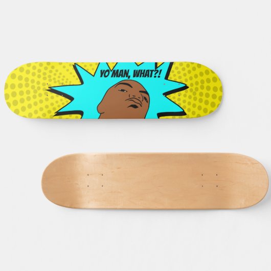 geel blauw Yo Man Wat je wilt Mok Shot Comics Persoonlijk Skateboard (Horizontaal)