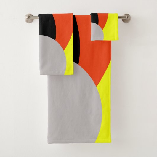 Geel blauw zwart Abstract kunstschoeisel Bad Handdoek (Insitu)