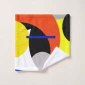 Geel blauw zwart Abstract kunstschoeisel Bad Handdoek (Wasdoekje)