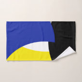 Geel blauw zwart Abstract kunstschoeisel Bad Handdoek (Handdoek)