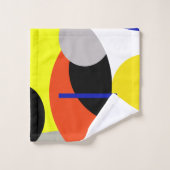 Geel blauw zwart Abstract kunstschoeisel Bad Handdoek (Wasdoekje)